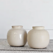 White Ball Vases, two variants