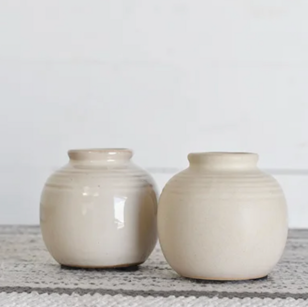 White Ball Vases, two variants