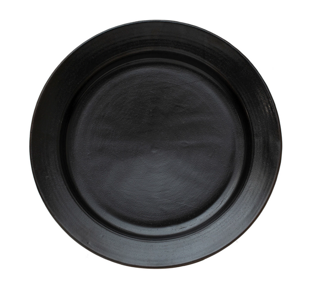 Matte Black Glazed Plate