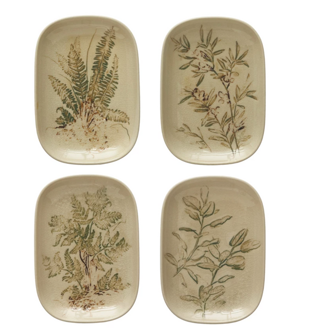 Botanical Pattern Dishes, 4 styles