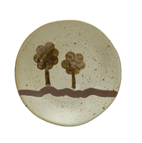 Hand-Painted Plate w/ Trees