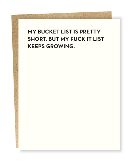 Bucket List Card