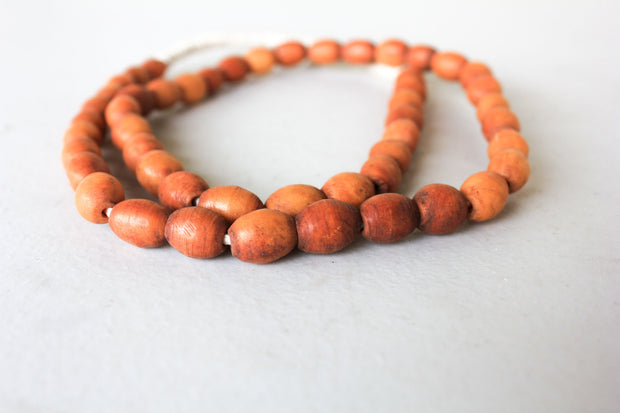 Orange Round Bone Beads