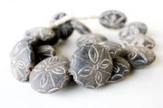 Etched African Clay Beads, Three Styles