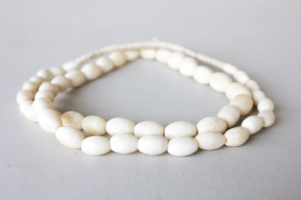 Oval Ivory Bone Beads