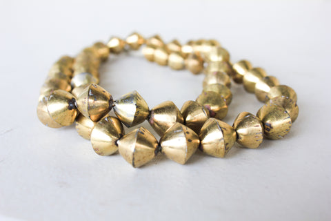 Small Brass Bicone Beads