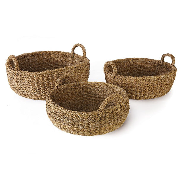 Seagrass Basket with Handles, Three Sizes